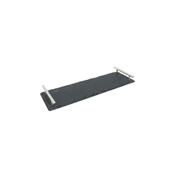 Planche de service ardoise 45*15cm avec anses métalliques