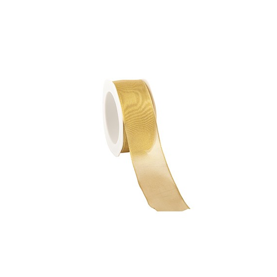 Ruban cadeau Shiny laitonné - 38mm-20m - Gold