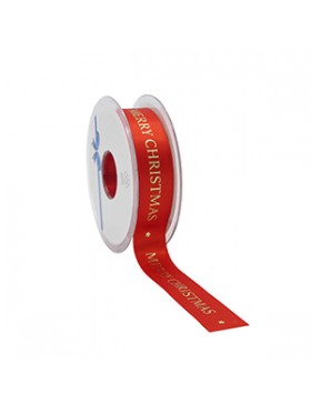 Ruban cadeau satin 'Merry Christmas' - 23mm*25m - Rouge