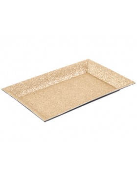 Plateau rect. - 35*25*2,5cm - Or Brillant