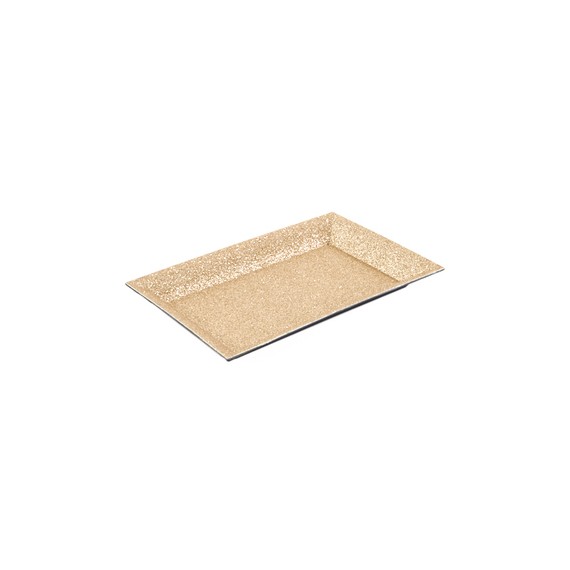 Plateau rect. - 35*25*2,5cm - Or Brillant
