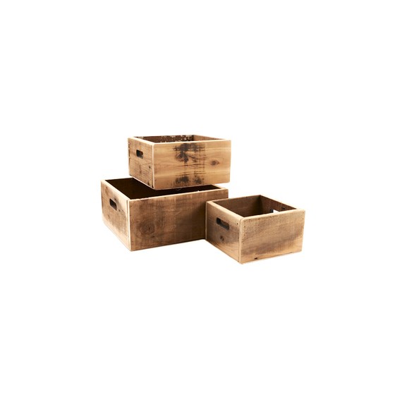 Caisse carrée Bois naturel - 22,5*13cm  + Poignées