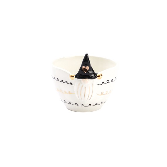 Bol gnome Ø10,5*7cm - Noir & or