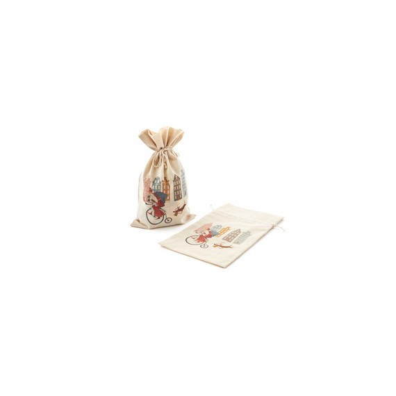 Sac Cotton naturel - 18*30,5cm - Saint-Nicolas à vélo