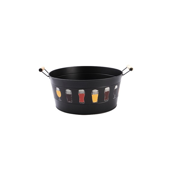 Coupe Zinc 'Verres de bière' - Ø35*16cm + Poignées
