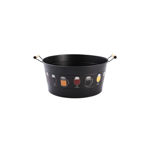 Coupe Zinc 'Verres de bière' - Ø38*18cm + Poignées