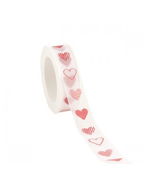 Ruban cadeau Organza - Lovely Hearts - 25mm*20m - Blanc