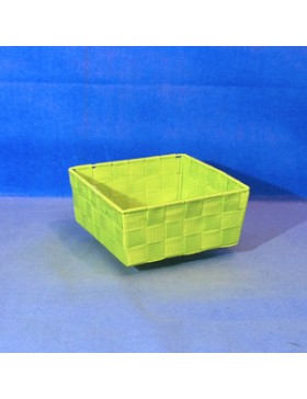 Panier carré 'Small' tissé - Vert Lime - 20*20*8cm