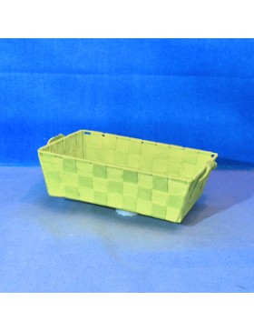 Panier rectangle 'Médium' tissé - Vert Lime - 28*19*8cm