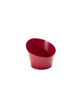 POT MÉTAL BAS/HAUT ROND Ø25*12/22cm ROUGE