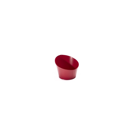 POT MÉTAL BAS/HAUT ROND Ø25*12/22cm ROUGE