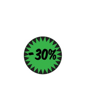 PASTILLE COLLANTE Ø 20mm '-30%' FLUO VERT