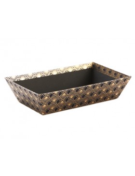 Panier rectangulaire carton - 23*15*5,5cm - Noir & Or