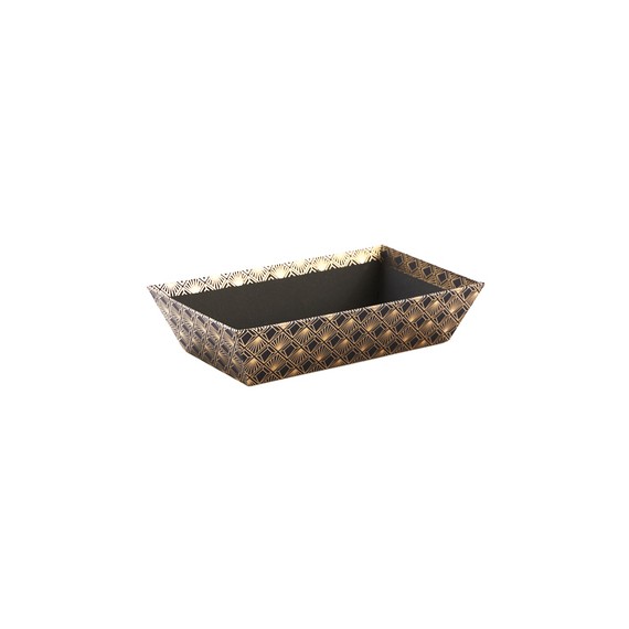 Panier rectangulaire carton - 23*15*5,5cm - Noir & Or