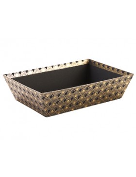 Panier rectangulaire carton - 28*19*7cm - Noir & Or