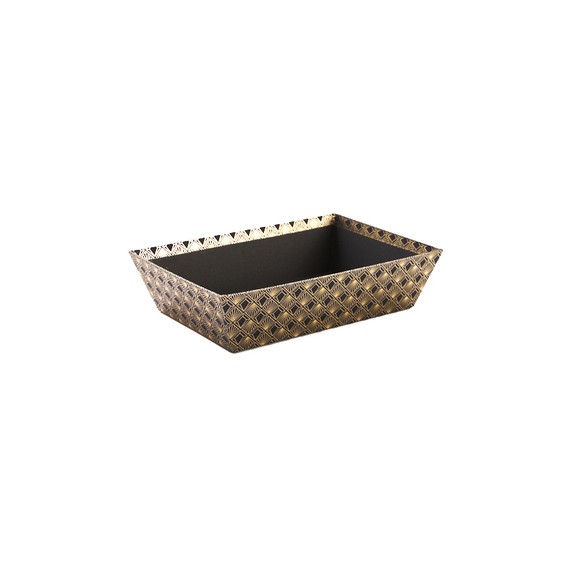 Panier rectangulaire carton - 28*19*7cm - Noir & Or