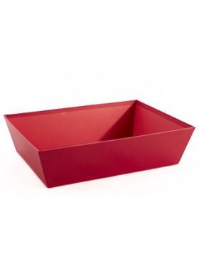 Panier rect. Carton - 35*25*9cm - Rouge