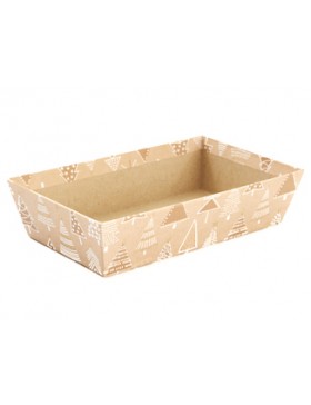 Panier rect. Carton - 23*14*5,5cm - Sapins de Noël