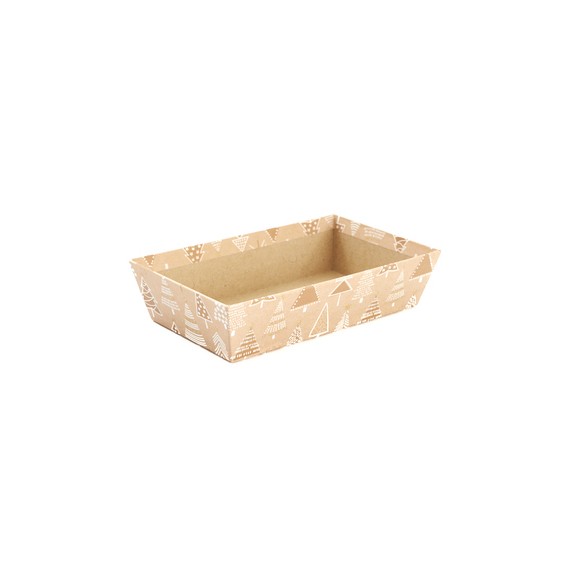 Panier rect. Carton - 23*14*5,5cm - Sapins de Noël