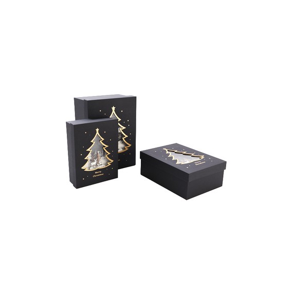 Boite rect. Carton - 29*21*12,5cm - 'Merry Christmas' 3D