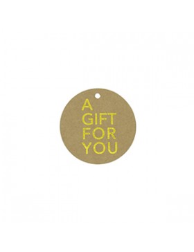 Disque Papier Kraft 'A Gift For You' Ø5cm