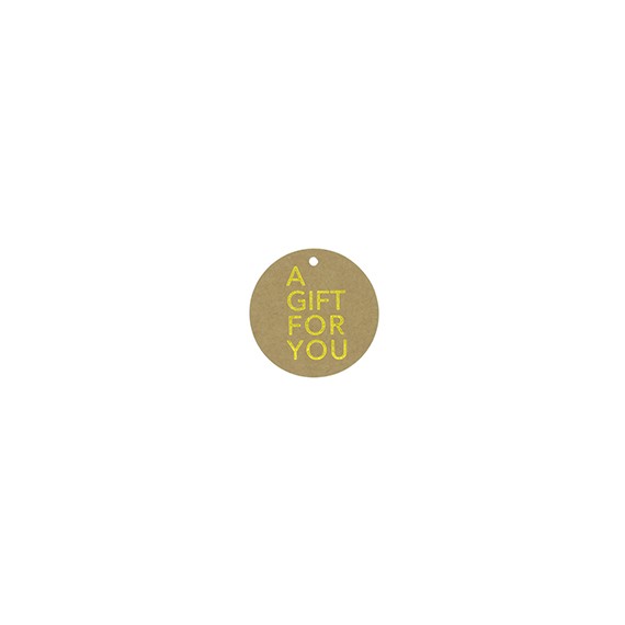 Disque Papier Kraft 'A Gift For You' Ø5cm