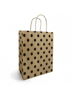 SAC KRAFT ANSES TORSADÉES 19*8*21cm 90g/m² 'POIS'