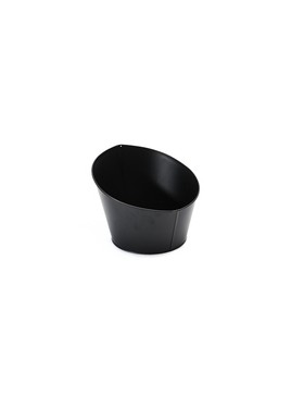 POT MÉTAL BAS/HAUT ROND Ø25*12/22cm NOIR