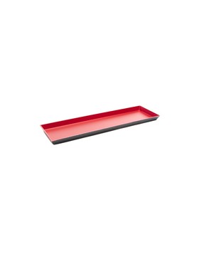 PLATEAU BOIS RECT. 43.5*12*2cm LAQUÉ ROUGE