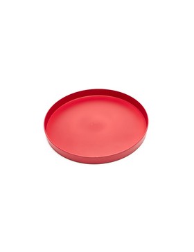 PLATEAU BOIS ROND Ø32*3cm LAQUÉ ROUGE