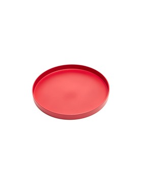 PLATEAU BOIS ROND Ø22*2cm LAQUÉ ROUGE