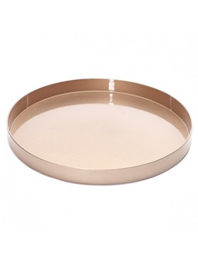 PLATEAU MÉLAMINÉ ROND Ø35*3cm OR ROSE