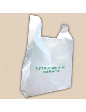 T SHIRT BAG BD 30+14*55cm 60µ RÉUTILISABLE - Transparent