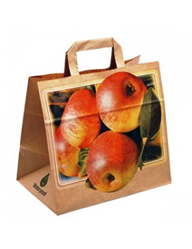 SAC KRAFT ANSE PLATE 26+17*25cm - 90g/m² POMMES