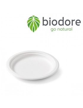 ASSIETTE RONDE Ø15.5cm SUCRE DE CANNE COMPOSTABLE BIODORE