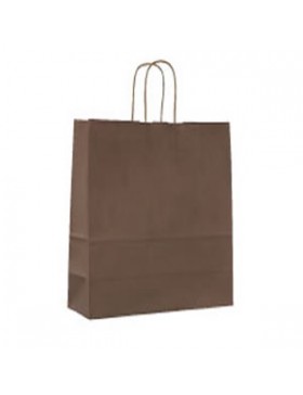 SAC KRAFT ANSE TORSADÉE 18*8*22cm 90g/m² BRUN