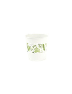 Pot Zinc 'Feuilles' Blanc - Ø12.5cm*11.5cm