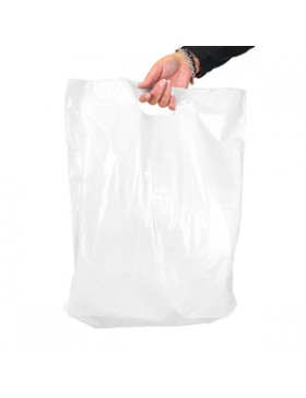 SAC POIGNÉE DKT 37*43+6cm - LDPE 40µ BLANC