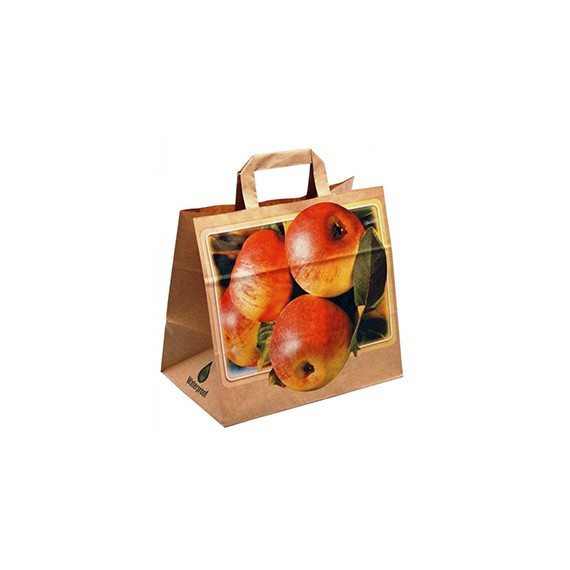 SAC KRAFT ANSE PLATE 26+17*25cm - 90g/m² POMMES