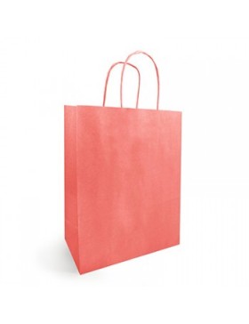 SAC KRAFT ANSE TORSADÉE 34*14*39.5cm 100g/m² CORAIL