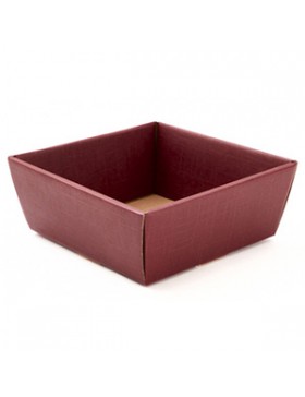 Panier carton carré 20*8cm - Bordeau