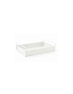 Plateau métal rectangle 'Ulrik' blanc - 31*20*8/5cm