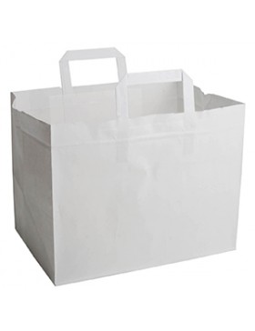 SAC KRAFT ANSE PLATE 32+17*27cm - 70g/m² BLANC