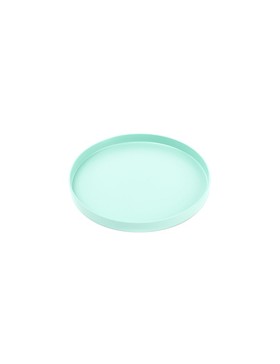 Plateau laqué rond vert menthe mat - Ø22*2cm