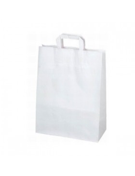 SAC KRAFT ANSE PLATE 22+11*36cm - 70g/m² BLANC