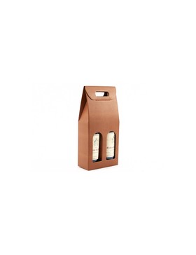 Boite portable 2 bouteilles - 180*90*380mm - Caramel