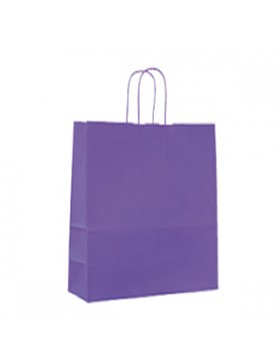 SAC KRAFT ANSE TORSADÉE 18*8*22cm 90g/m² AUBERGINE