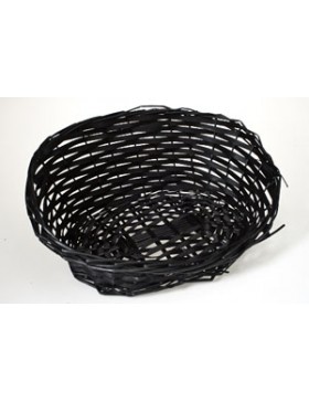 PANIER OVAL BAS/HAUT 34*29*5/15cm NOIR