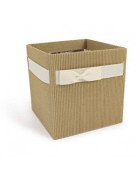 BOX CARTON "NATURAL SIMPLY" 120*120*125mm + NOUD BEIGE