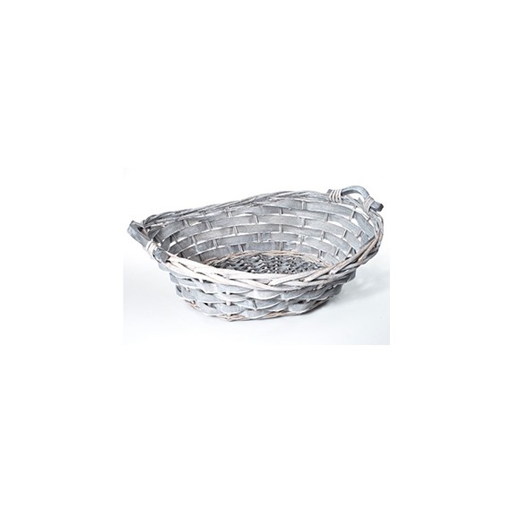 PANIER OVAL 47*35*20cm ITALIEN GRIS